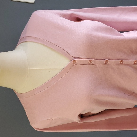 Tribal woman's pink buttondown cardigan sweater size M - Picture 2 of 13